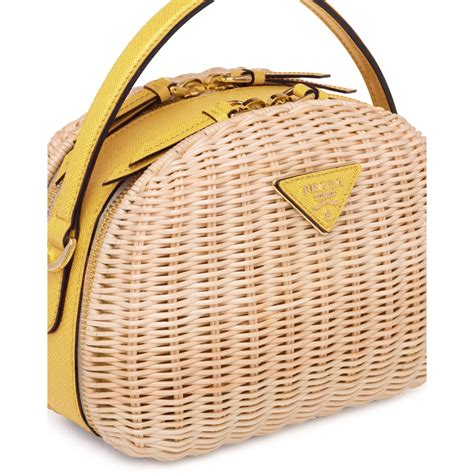 prada wicker leather bag